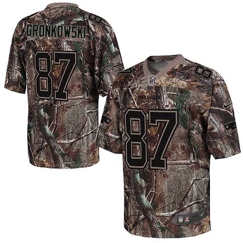 Men's Elite Rob Gronkowski Nike Jersey Camo - #87 Realtree NFL New England Patriots